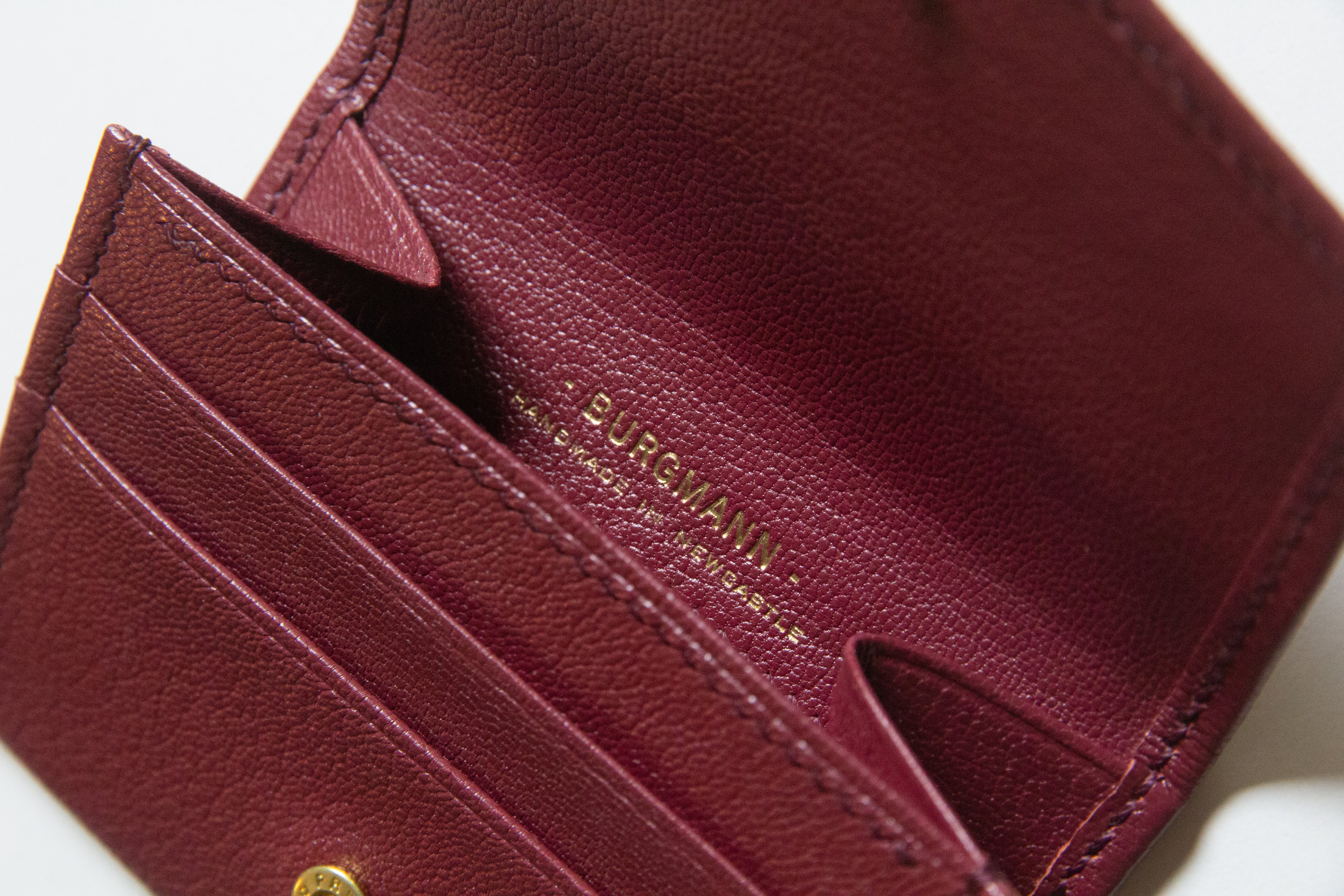 Gusseted Card & Cash Wallet Burgundy