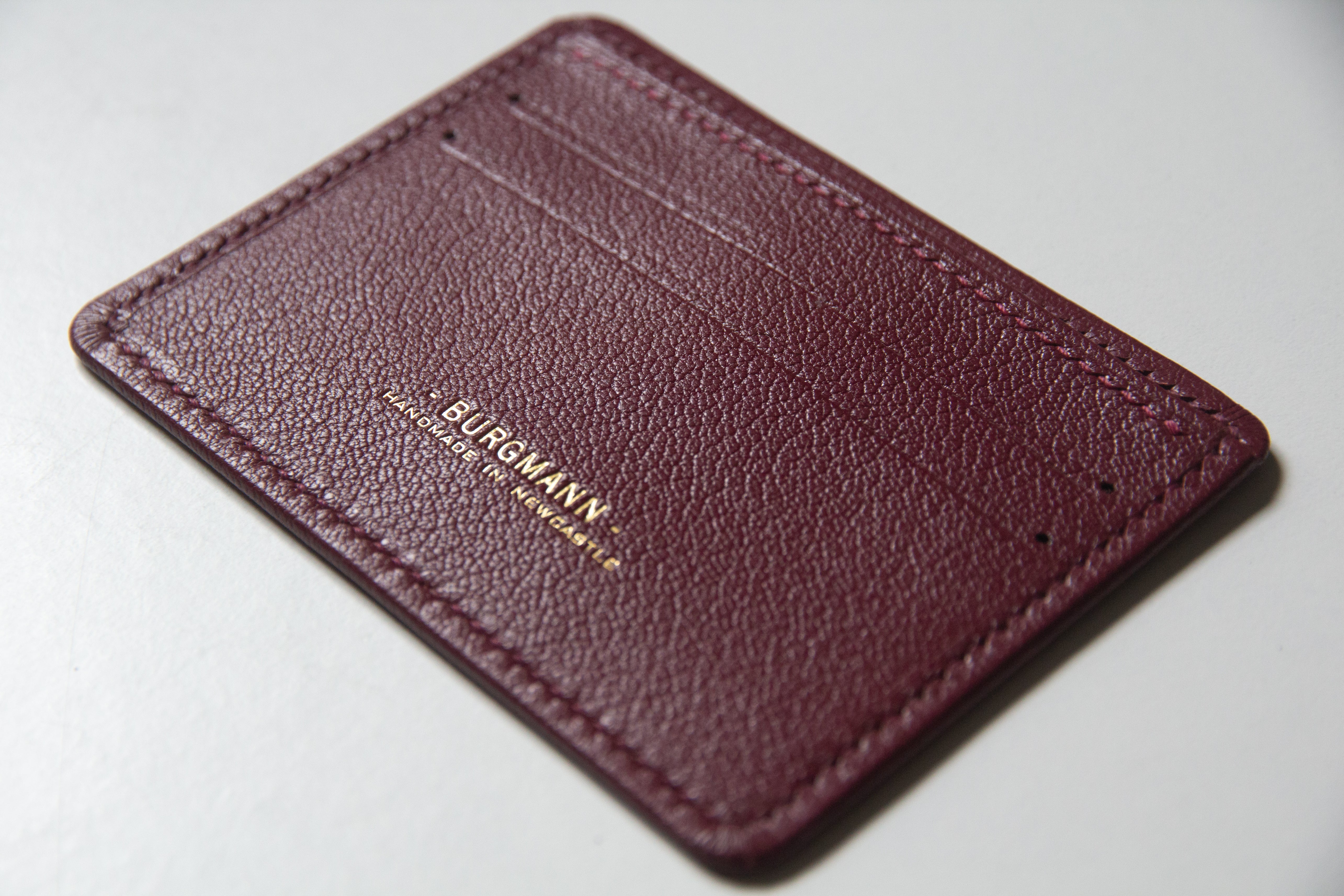 Slim 3 Pocket Card Case Burgundy