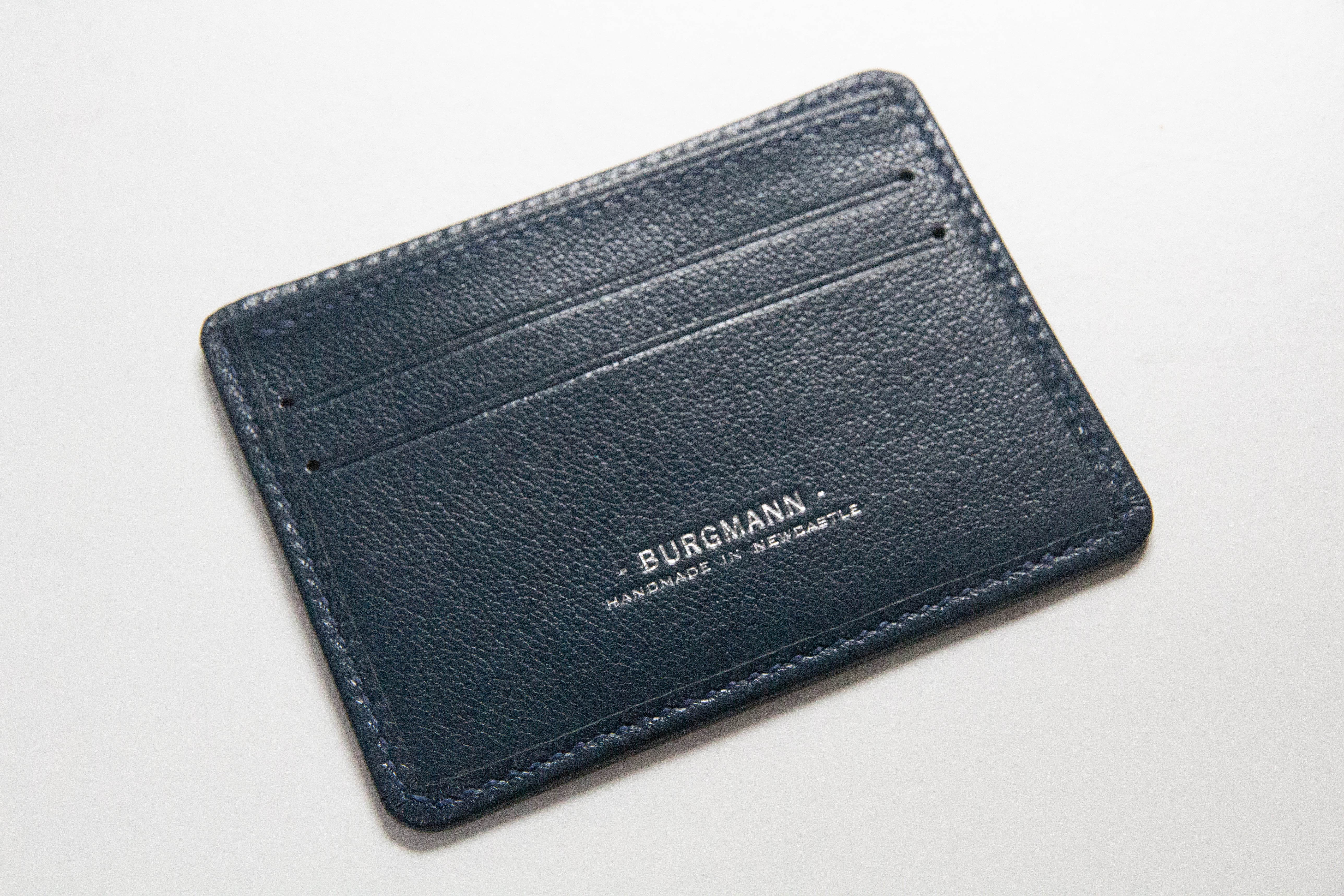 Slim 3 pocket card wallet, front.